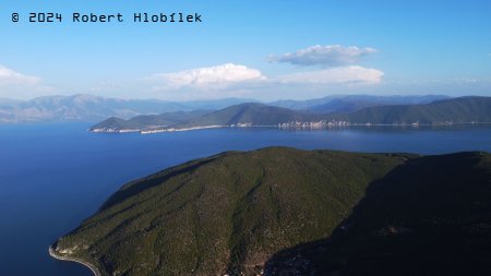 Prespanské jezero z dronu