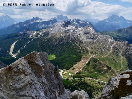 Výhledy z vrcholu Lagazuoi (2835 m.n.m)