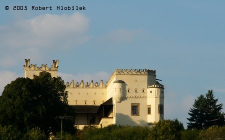Pohled na zámek z hlavní silnice