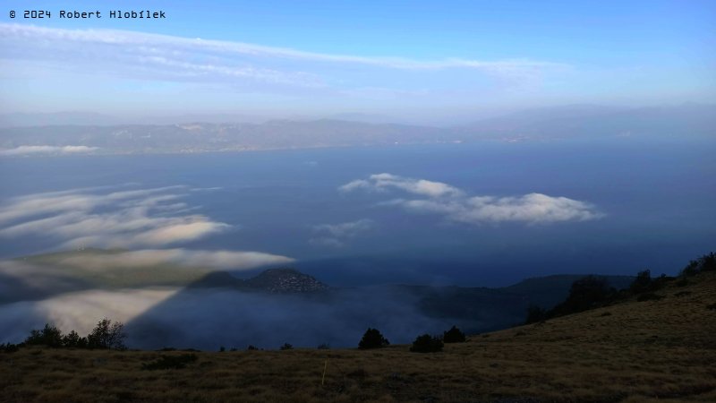 Ranní pohled na jezero Ohrid